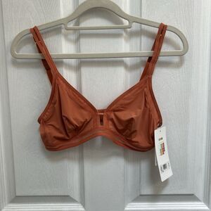 NWT All. You. LIVELY Triangle Bralette Mesh Wireless Bra Size Medium Rust Orange